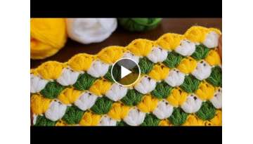Easy Crochet Baby Blanket Pattern for Beginners Knitting - Battaniye şal yelek lif örgü modeli...